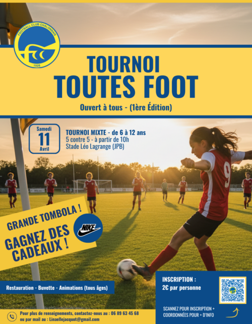 Inscription Tournoi "TOUTES FOOT" - 1ère Édition